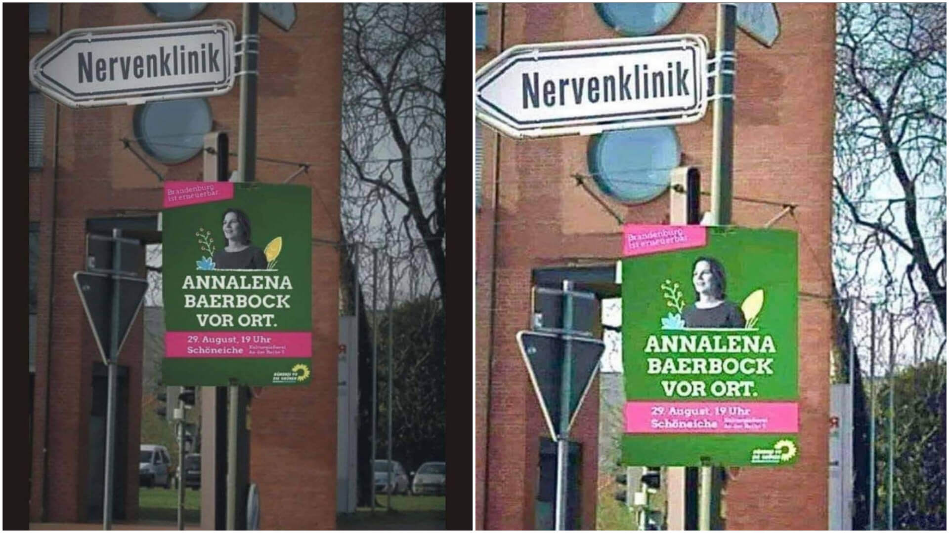 Auf Facebook und Twitter verbreiten sich diese zwei unterschiedlich hellen Versionen des Bildes