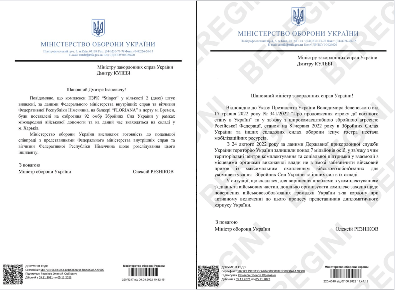 Forged government document shared by „Journalisten Freikorps“ and „Beregini“