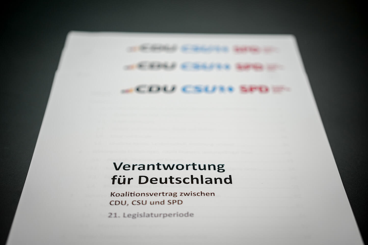 Koalitionsvertrag zwischen CDU, CSU und SPD